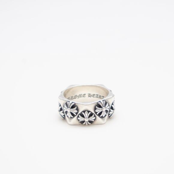 RARE CHROME HEARTS 2014 PENTAGON CH PLUS RING 925 Sterling Silver USA Size : 10 - Picture 7 of 16